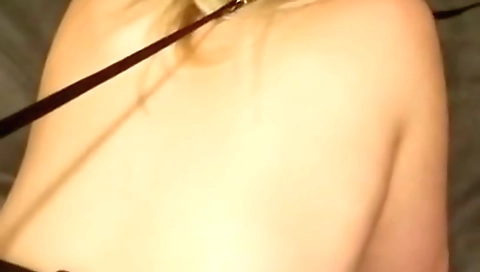 Busty shemale fucks her pussy while wearing a dildo