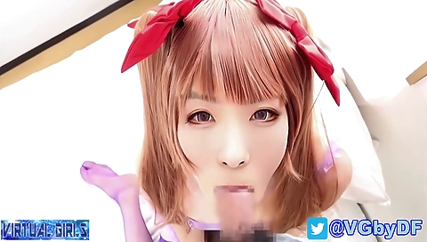 Shemale with a red head and a big ass fucked in POV