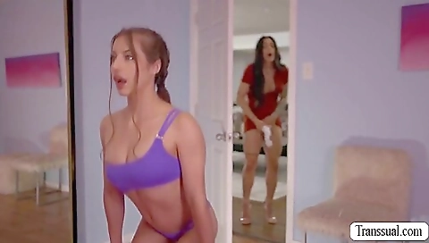 Big boobs milf gets fucked while she is in the shower