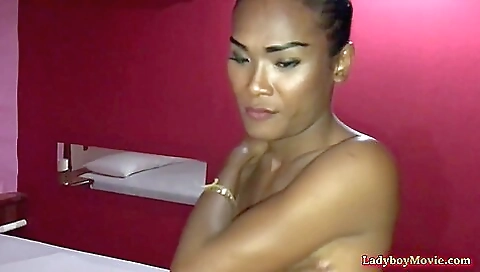 Horny brunette in a black bra and skirt is having her asshole fucked