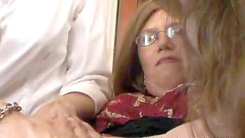 Brunette step moms share hard cock in a deepthroat sex scene