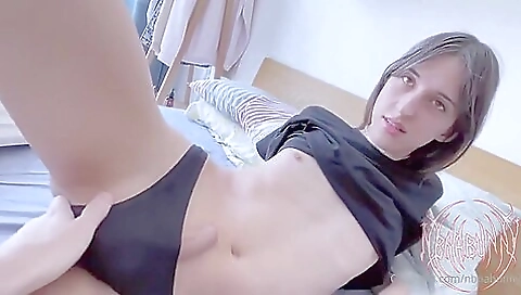 Big cock blowjob from a busty brunette in a creampie