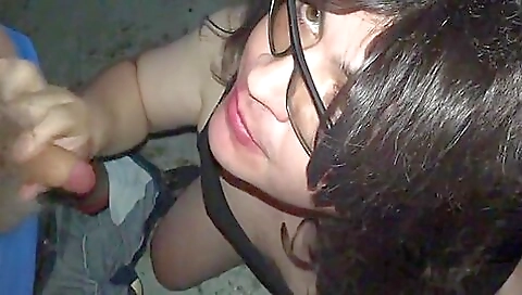 Sexy brunette teen sucks and gets her mouth fucked