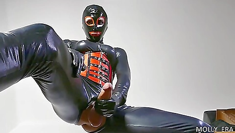 I suck my man's large dildo as hot solo masturbation