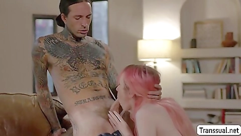 The redhead is ready for some hardcore fun with the man