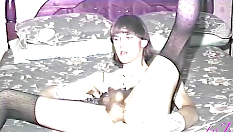 Sexy vintage lingerie and stockings amateur brunette teen