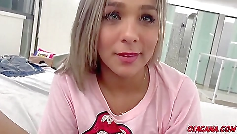 Shemale porn video with a threesome of shemale and teen