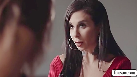 Latina tranny with tattooed pussy has sex with stepmom