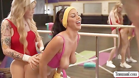 Anal threesome with a big cock and a huge tattooed boobies