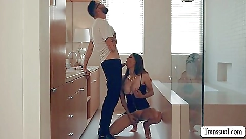 Horny Trans Stepmother Gets Bareback Fucked By Perv Stepson