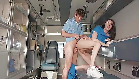 Transsexual nurse fucks her nurse and makes her lick his cock