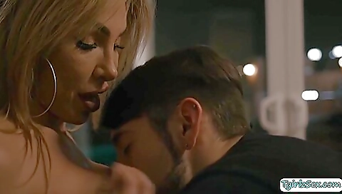 Stepson licks and fucks her asshole in reverse position