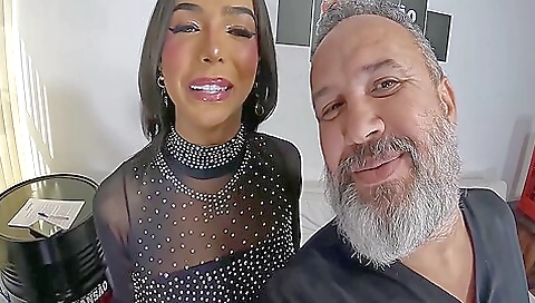 My man has a huge cock and he's ready to bang my bare back