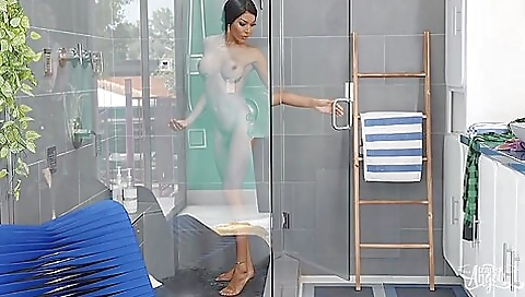 Beautiful ebony slut has an anal session with a guy