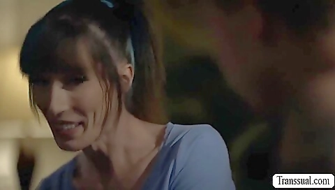 Busty brunette with a tattoo loves to ride a big cock