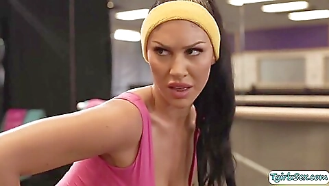 Busty brunette and her man enjoy the best yoga threesome