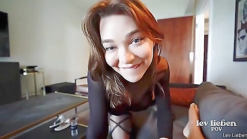 Skinny hairy teen with big natural tits enjoyed handjob